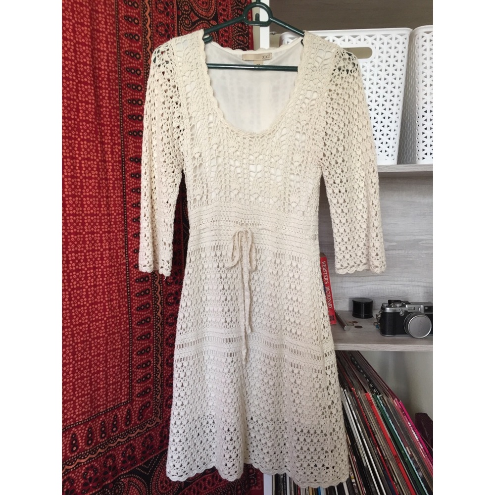Fully Lined Crochet Half Sleeve Dress